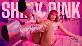 Shiny Pink Boot Worship