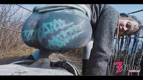 Tattoo Couple caught while wild ANAL public sex on a ruine