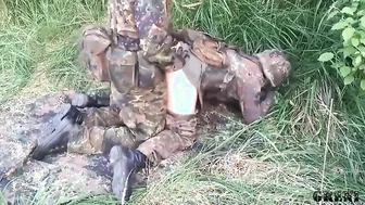 German amateur soldiers bareback fuck in military barracks