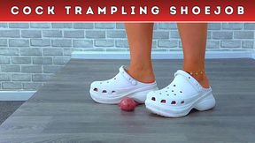 Goddess Amber - Trampling Your Balls & Milking Your Cock Under Nurse Hannah's Crocs (226B) - Slave POV - Cock & Balls Trampling Shoejob