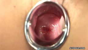 Hitomi Mano gets her pussy examined and toyed to squirting