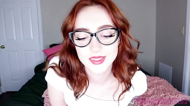 Curvy redhead roommate dominates with glasses on in passionate college POV creampie