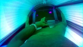 Justa9er Playing Around In Tanning Bed with My Big White Cock