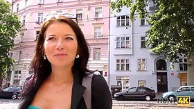 Petite teen gets money for sex in public POV with hunter & cuckold