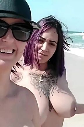 She Sucks My Cock in Public on the Beach