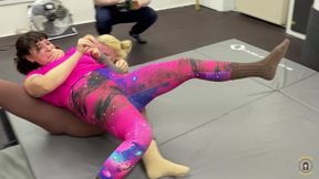 No Grip, All Struggle - Kejt Takes On Natalie in Socks and Yoga Pants