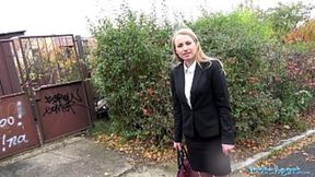 Russian Blonde's Tiny Titties Devastated Outdoors By Public Agent In Intimate Viewpoint