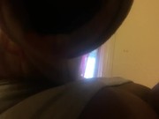 Black girl plays with fat pussy