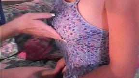 Two Horny 20yo Babes Share Cock in Living Room Threesome Romp