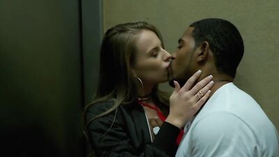 Glam babe rims a black guy and sucks his cock before anal fucking