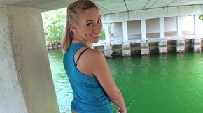 A sloppy blowjob under the bridge before they fucked