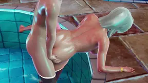 Curvy blonde Asakura gets fucked in pool - POV and Reverse Cowgirl