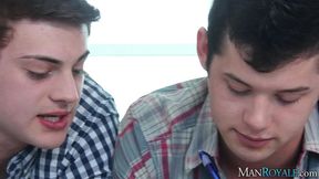 twinks chase & hunter page study long & hard for 1st anal exam