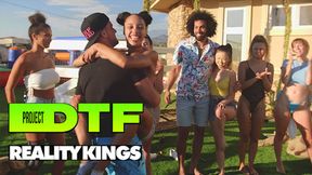 Sexy babes sprint naked, then dive into steamy sex pool party - Reality Kings