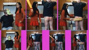 eRica captures the “Creeper” while dressed as Velma trying to TP her house! Paddles him as punishment