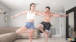 Yoga session together got exciting like it was expected