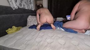 Wife opens her ass for him so hubby can insert his tongue