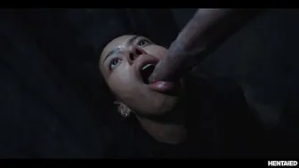 Canela Skin takes huge monster cock in alien hentai anal domination