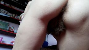 Cute hairy teen sitting on your face with her super hairy ass and pussy