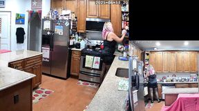Sexy Single Mom used hard in the kitchen