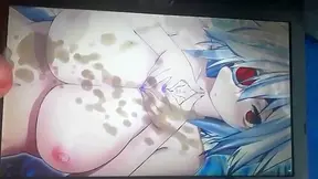 Busty BlazBlue Beauty Overwhelmed by Massive Cum Explosion – Solo Guy Delivers
