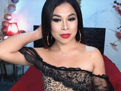 Solo Shemale Rubbing Her Asian Cock