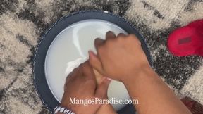 Temptress Mango's "Milk Bath for Goddess Pt. 1" - Ebony Foot Fetish