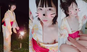[climax] Yukata girl and fireworks, then blowjob, cowgirl, normal position Nakadashi...