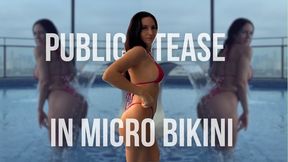 Public Tease in Micro Bikini in the Pool