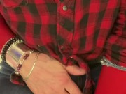 Plugged, wetting, humping and cumming in my tight jeans