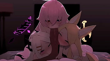 Blue archive - Threesome with sensei