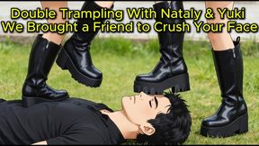 Double Trampling With Nataly & Yuki - We Brought a Friend to Crush Your Face