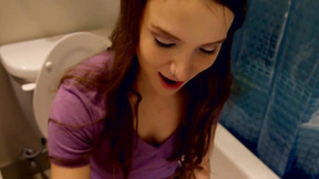 Pervy Step Sibling Ambushes Stepsister on Toilet