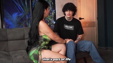 Busty Latina Step Mom Finds Him Masturbating and Teaches Him With Big Tits