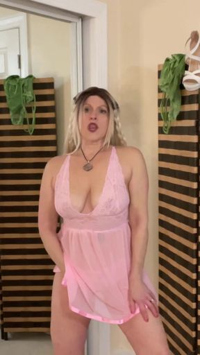Stepmom Stepson Anniversary Nightie Try on and Fuck