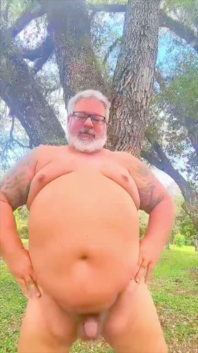 Naked Dancing Bear in the Wilderness Showing His Hole