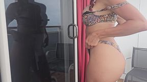 Caught my stepmom masturbating on the cruise ship balcony