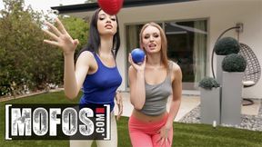 Daisy Stone & Scarlett Bloom Shared Between Two Hungry Cocks