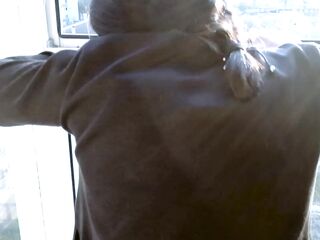 Wife came out for a smoke, and I screwed her on the balcony