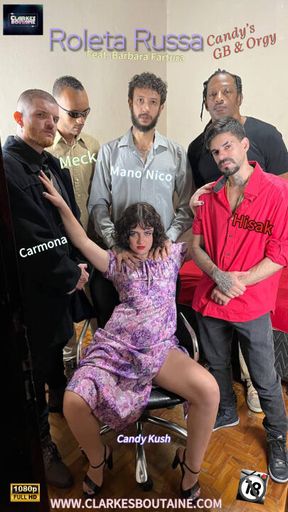 Roleta Russa Candy Gangbang that turned into a Orgy Unedited and BTS Pt One