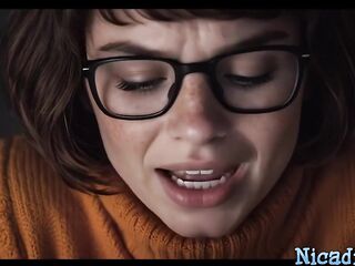 Scooby Doo AI Genrated Cosplay - Velma Filled With Large Penis