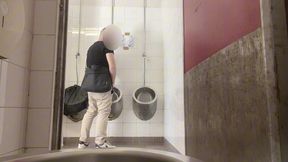 amateur straight boy trying to get caught at public urinal