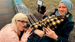 Aesthetic blonde mature Mariella Sun rides on a huge penis