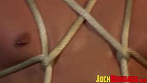 ”Hot Cullen Cable tries shooting his cum with weights tugging on his prick & nu”