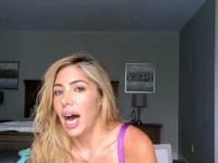 Super hot busty blonde babe fucks a big dick on webcam