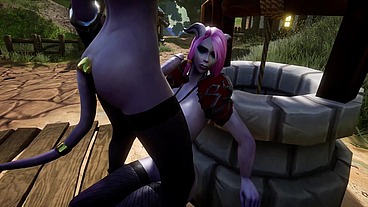 Draenei Futa Fucks Draenei Girl on the Wishing Well - Warcraft Porn Parody