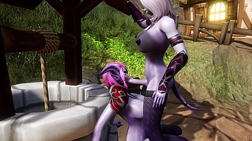 Draenei Futa Fucks Draenei Girl on the Wishing Well - Warcraft Porn Parody
