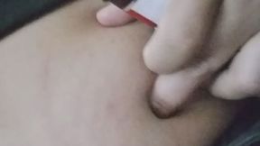 A belly button play secretly