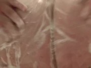 Big soapy ass in shower