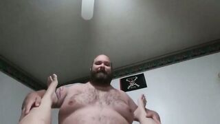 Watch this chubby hairy bear take a big anal pounding like a pro!